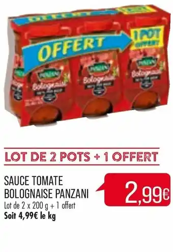 Match Sauce tomate bologanise panzani offre