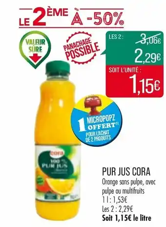 Match Pur jus cora offre
