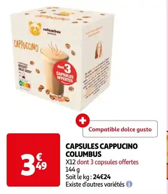 Auchan CAPSULES CAPPUCINO COLUMBUS offre