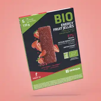 Decathlon Pâte de fruits énergétique bio aptonia fraise cranberries 5x25g offre