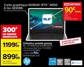 Carrefour Ordinateur portable gaming offre