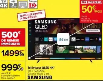Carrefour Téléviseur QLED 4K offre