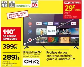 Carrefour Téléviseur LED 4K offre