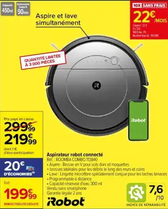 Carrefour Aspirateur robot connecté offre
