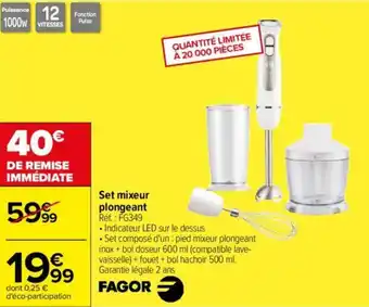 Carrefour Set mixeur plongeant offre