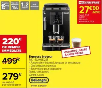 Carrefour Expresso broyeur offre