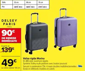 Carrefour Valise rigide Marina offre