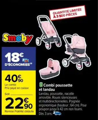 Carrefour Combi poussette et landau offre