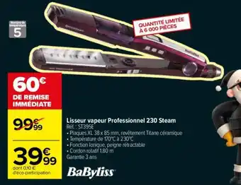Carrefour Lisseur vapeur Professionnel 230 Steam offre