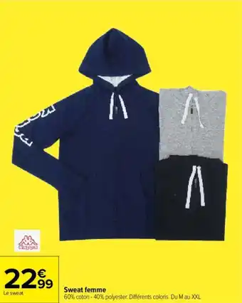 Carrefour Sweat femme offre