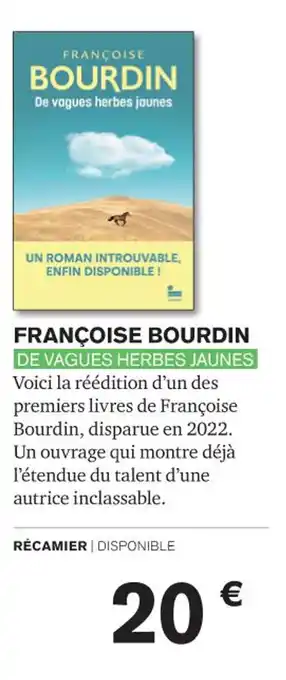 Carrefour FRANÇOISE BOURDIN DE VAGUES HERBES JAUNES offre