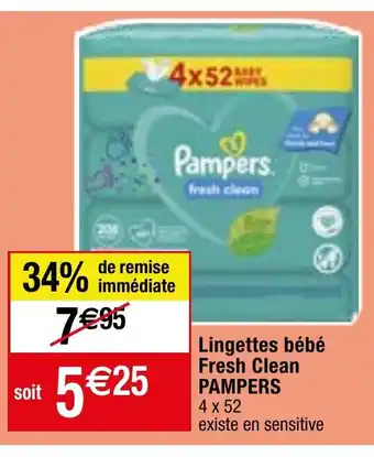 Migros Lingettes bébé Fresh Clean PAMPERS offre