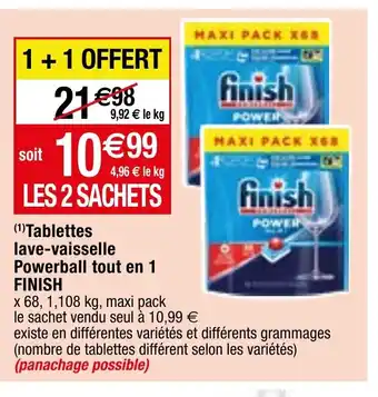 Migros Tablettes lave-vaisselle Powerball tout en 1 FINISH offre