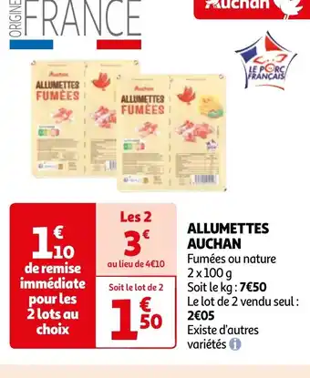 Auchan ALLUMETTES AUCHAN offre