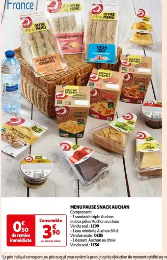 Auchan MENU PAUSE SNACK AUCHAN offre