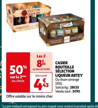 Auchan CASIER BOUTEILLE SÉLECTION LIQUEUR ABTEY offre