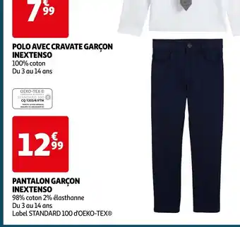 Auchan PANTALON GARÇON INEXTENSO offre