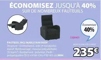 JYSK FAUTEUIL INCLINABLE NAKSKOV offre