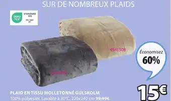 JYSK PLAID EN TISSU MOLLETONNÉ GULSKOLM offre
