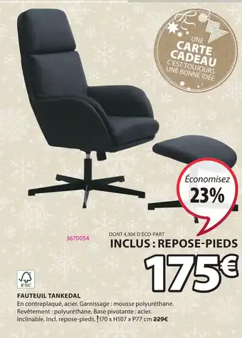 JYSK FAUTEUIL TANKEDAL offre