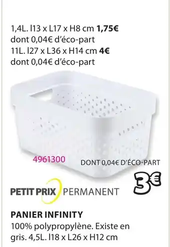 JYSK PANIER INFINITY offre
