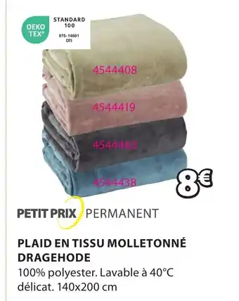 JYSK PLAID EN TISSU MOLLETONNÉ DRAGEHODE offre