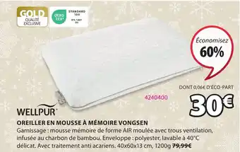 JYSK OREILLER EN MOUSSE À MÉMOIRE VONGSEN offre