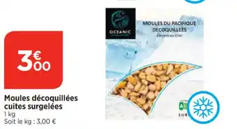 Maximarché Moules décoquillées cuites surgelées offre