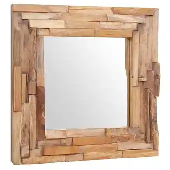 Bricomarché Miroir décoratif teck 60 x 60 cm carré - brun offre