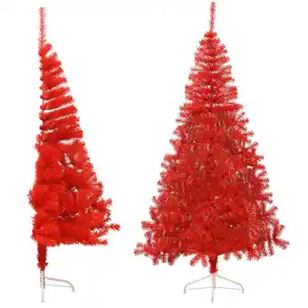 Bricorama Vidaxl demi sapin de noël artificiel avec support rouge 240 cm pvc offre