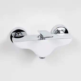 Robinet mitigeur de douche mural - chromé et blanc - concep't