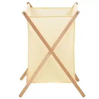 Bricomarché Panier à linge bois de cèdre et textile beige 42 x 41 x 64 cm - produits de blanchisserie - paniers à linge - beige - beige offre