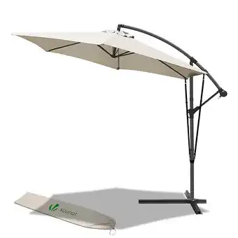 Bricorama Vounot parasol deporte 3m avec housse de protection et sangle de fixation beige offre