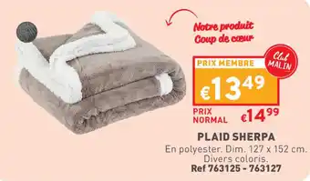 Trafic PLAID SHERPA offre