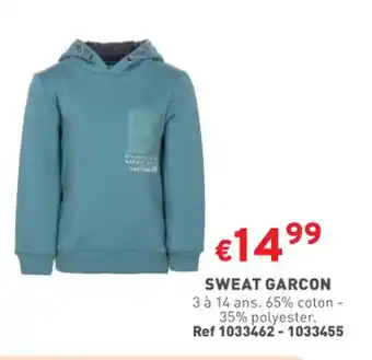 Trafic SWEAT GARCON offre