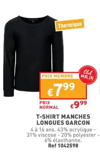 Trafic T-SHIRT MANCHES LONGUES GARCON offre