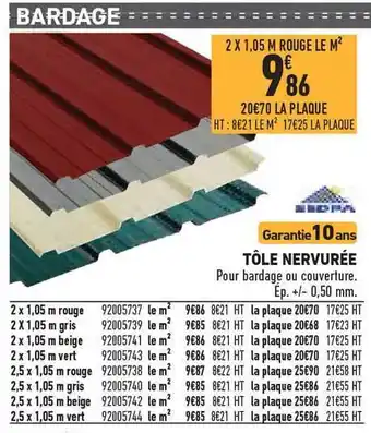 Brico Cash Tôle Nervurée offre