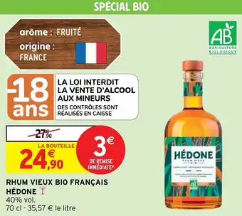 RHUM VIEUX BIO FRANÇAIS HÉDONE