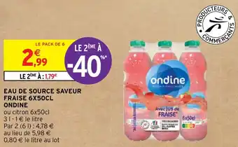 Intermarché Hyper EAU DE SOURCE SAVEUR FRAISE 6X50CL ONDINE offre