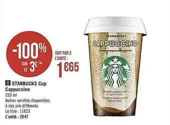 Casino Supermarchés Starbucks Cup Cappuccino offre