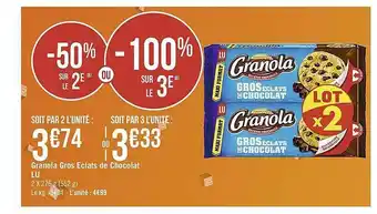 Granola Gros éclats De Chocolat Lu