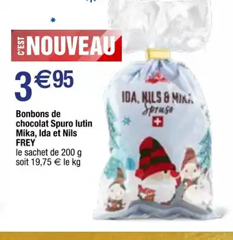 Bonbons de chocolat Spuro lutin Mika, Ida et Nils FREY