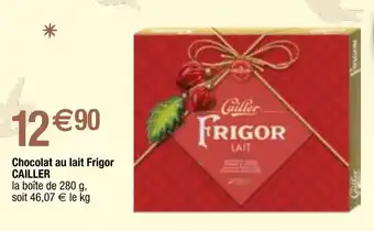 Migros Chocolat au lait Frigor CAILLER offre