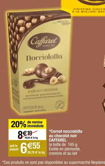 Migros Cornet nocciolotta au chocolat noir CAFFAREL offre