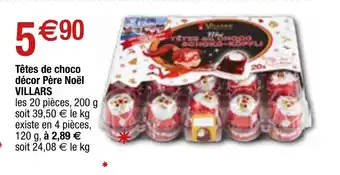 Migros Têtes de choco décor Père Noël VILLARS offre