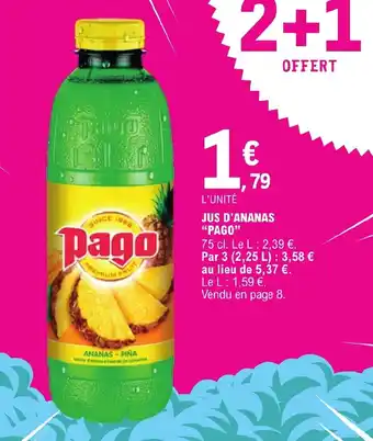 E.Leclerc JUS D'ANANAS "PAGO" offre