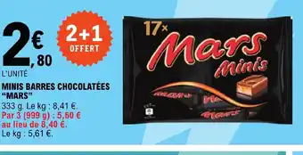 E.Leclerc MINIS BARRES CHOCOLATÉES "MARS" offre
