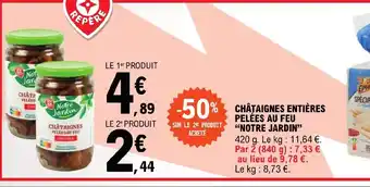 E.Leclerc CHÂTAIGNES ENTIÈRES PELÉES AU FEU offre