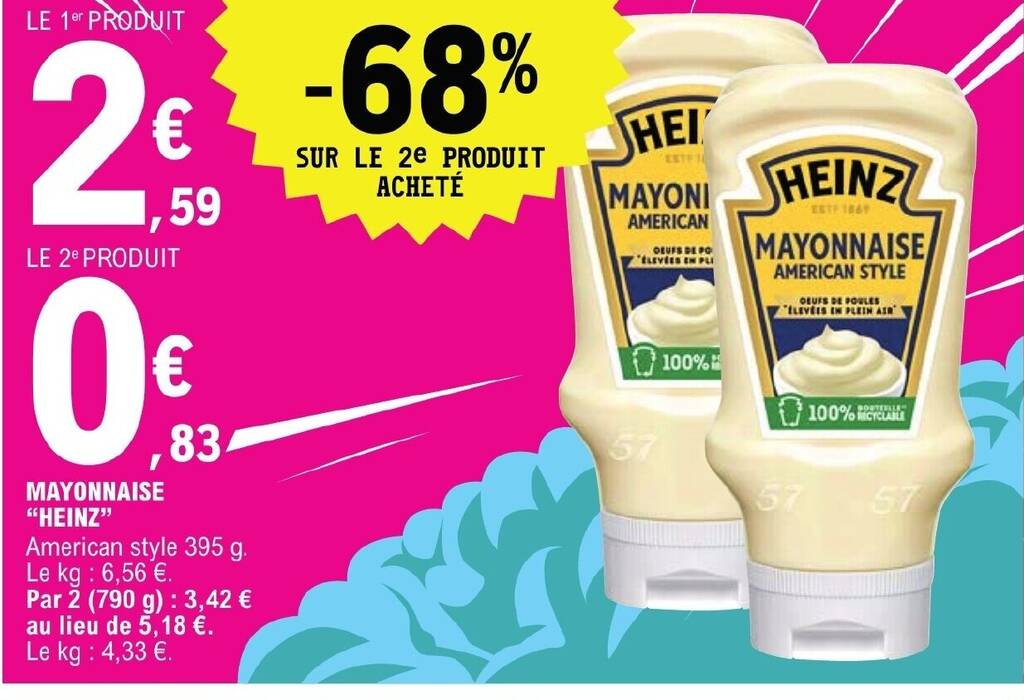 Promo MAYONNAISE "HEINZ" chez E.Leclerc