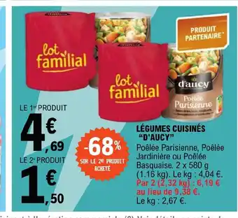 E.Leclerc LÉGUMES CUISINÉS "D'AUCY" offre